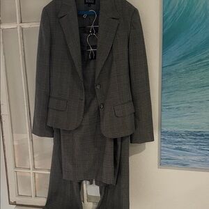 Mondo Charcoal Plaid Women's 3-Piece Suit with Shimmer flecks